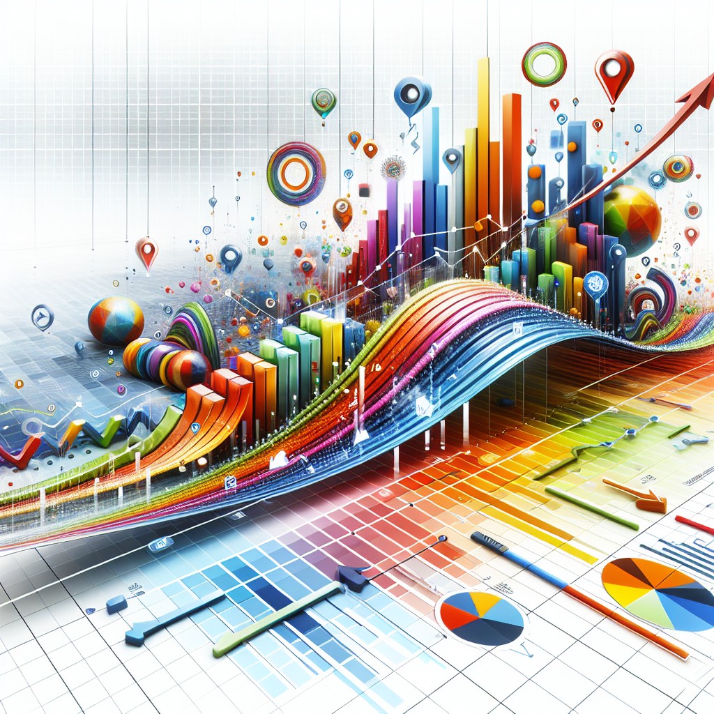 Graphique coloré illustrant la croissance du trafic en ligne résultant de stratégies SEO efficaces