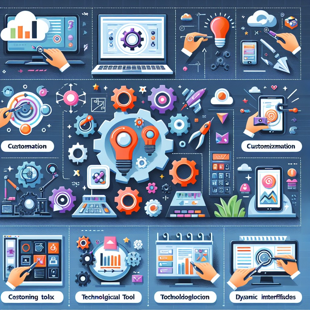 Graphique représentant différentes stratégies de personnalisation pour les PME, incluant des outils technologiques et des interfaces utilisateur dynamiques.