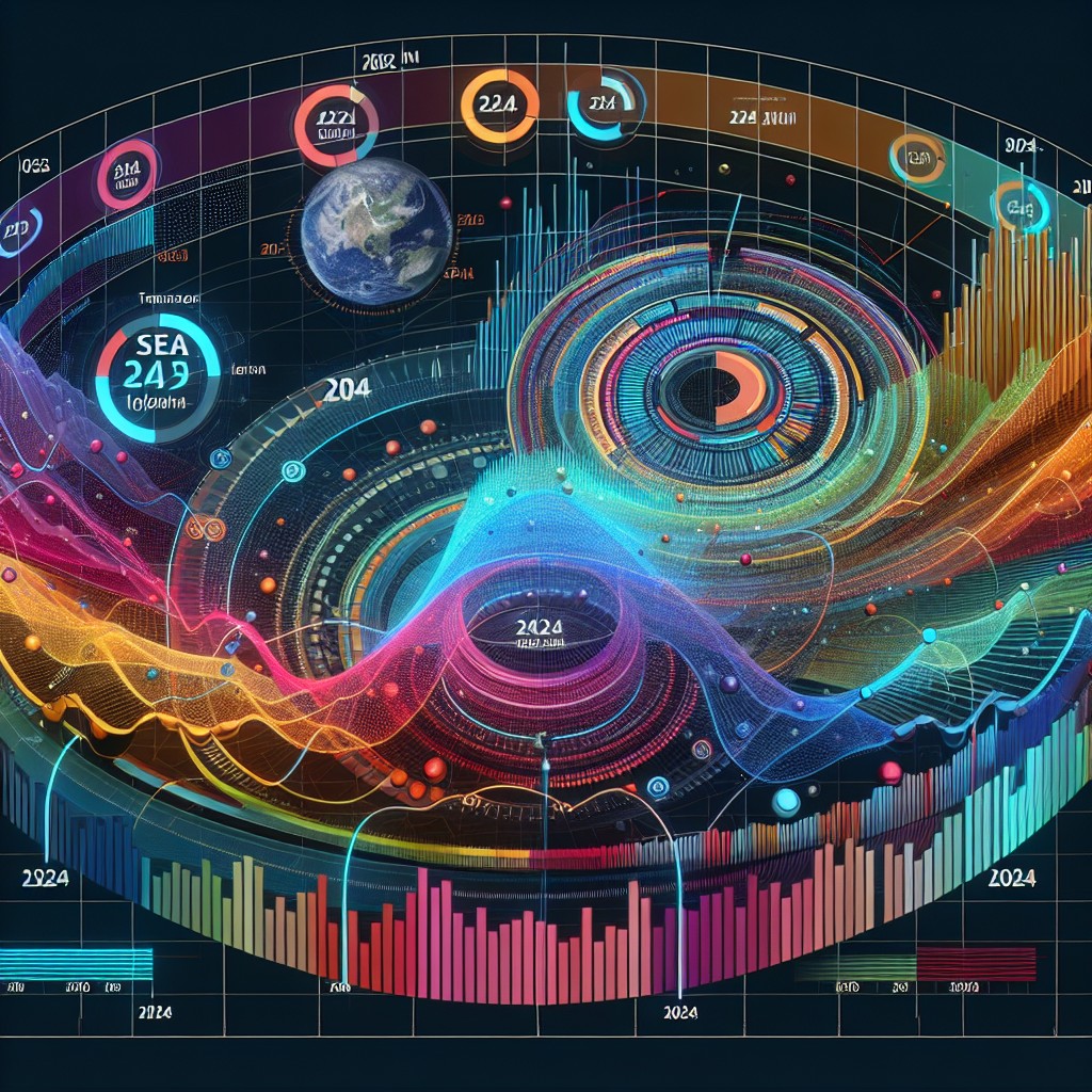 Graphique dynamique illustrant l'évolution et les tendances du SEO en Belgique pour 2024