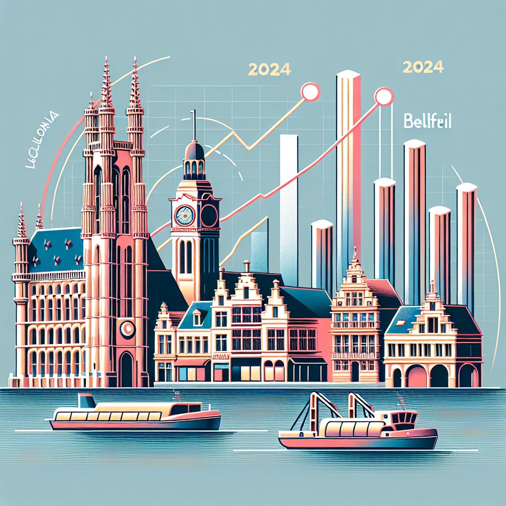 Graphique illustrant l'ascension du référencement local en 2024 avec des points de repère wallons en arrière-plan