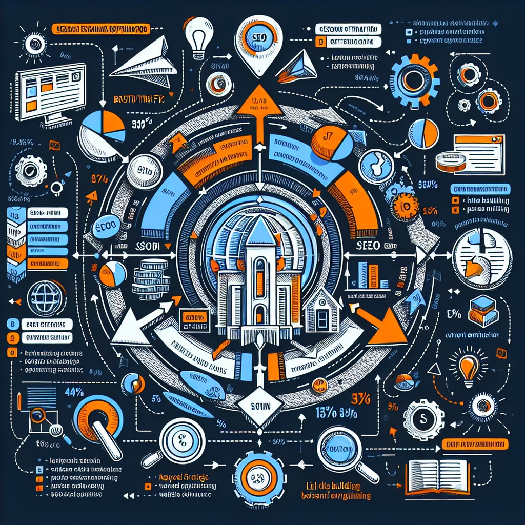 Un graphique illustrant les éléments clés du SEO et leur impact sur la visibilité d'un site web.