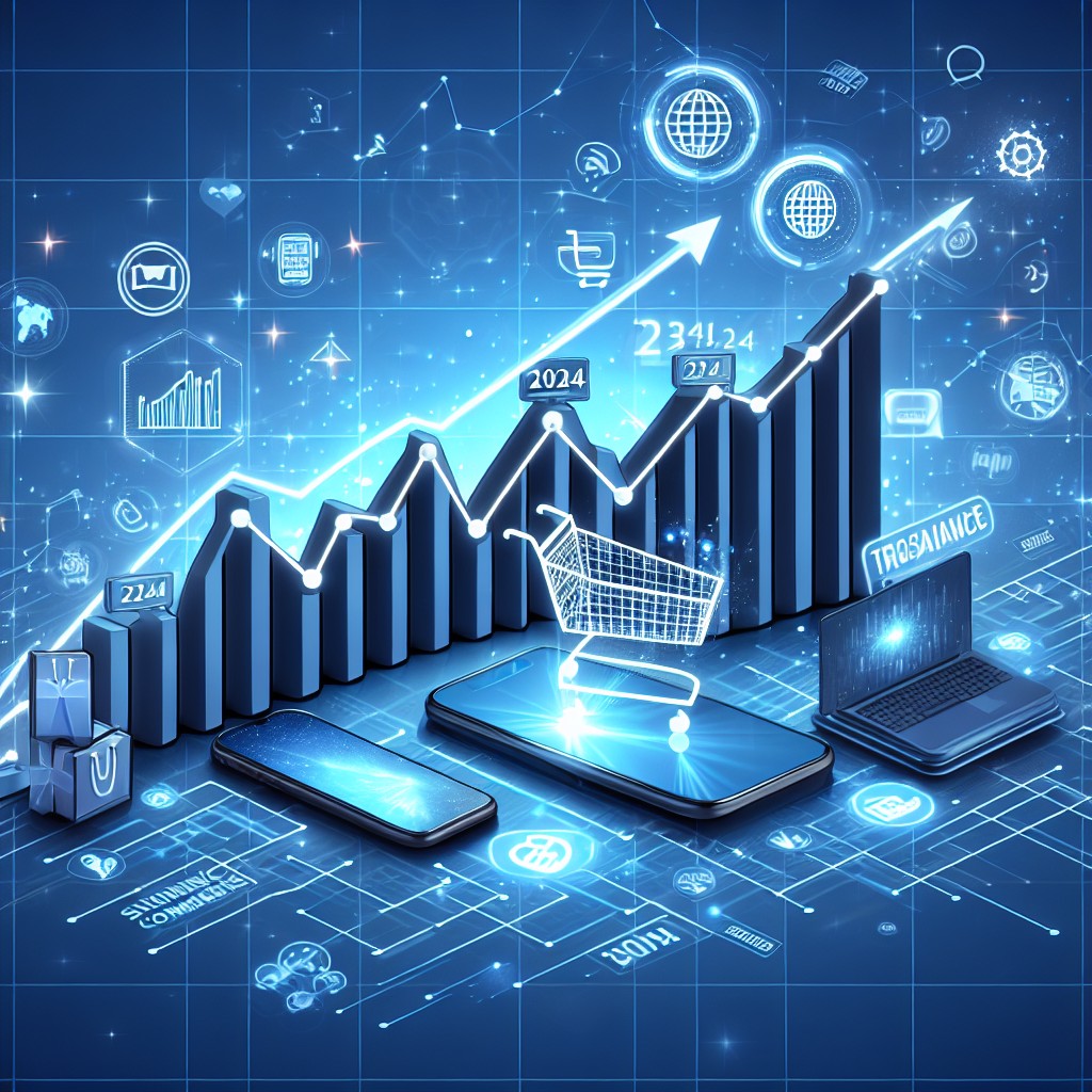 Graphique dynamique montrant la croissance du commerce numérique et l'importance d'une présence en ligne en 2024