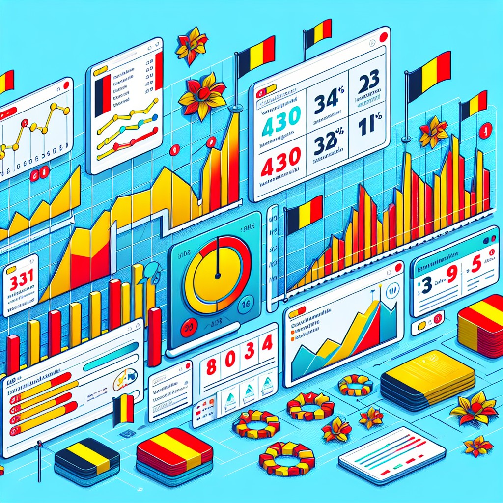 Couverture montrant des graphes de performance web et des drapeaux belge