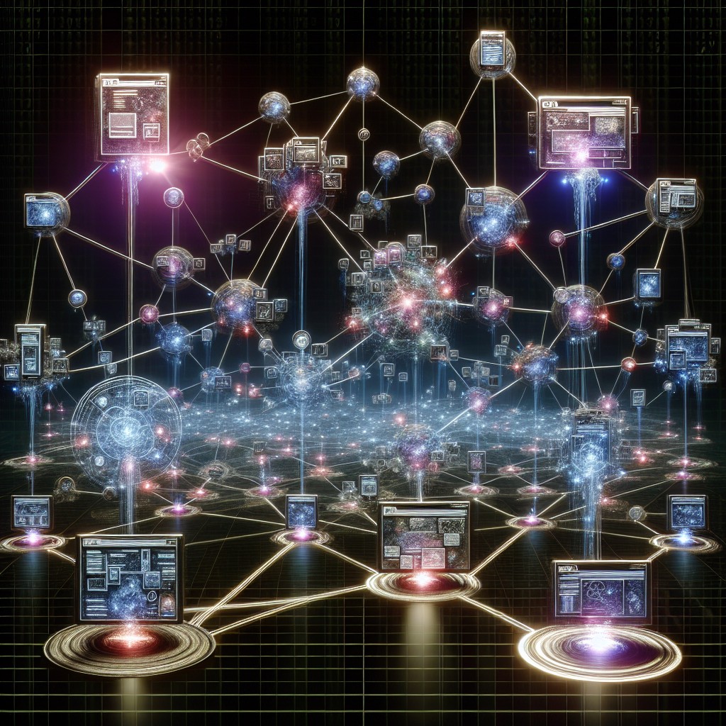 Une image symbolisant le concept de backlinks avec des connexions entre différents sites web.