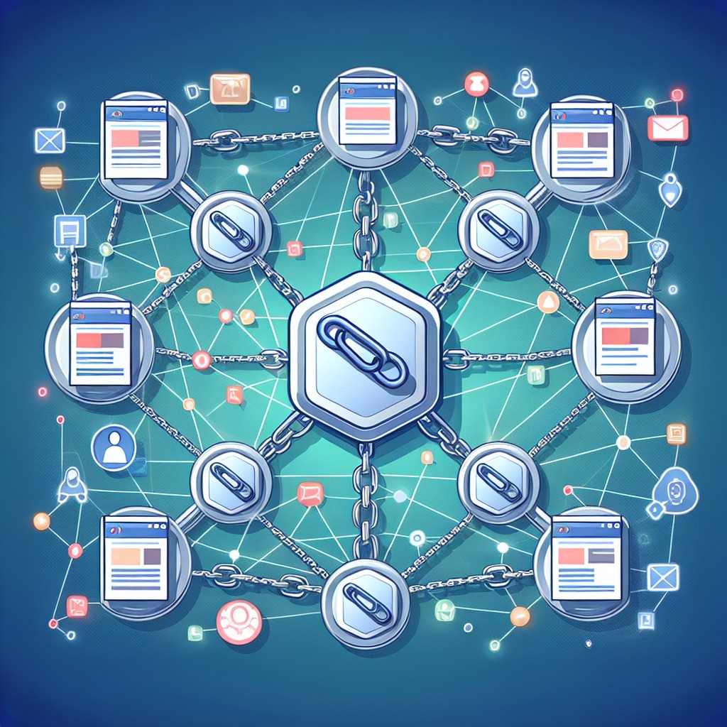 Illustration montrant un réseau de sites web interconnectés par des liens, symbolisant les backlinks.