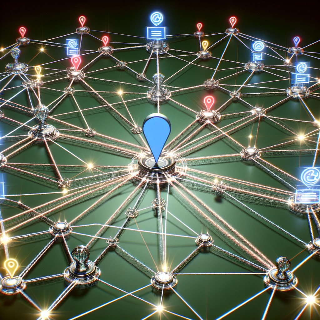 Un schéma illustrant le concept des backlinks avec des sites web interconnectés, mettant en évidence l'augmentation de la visibilité en ligne.