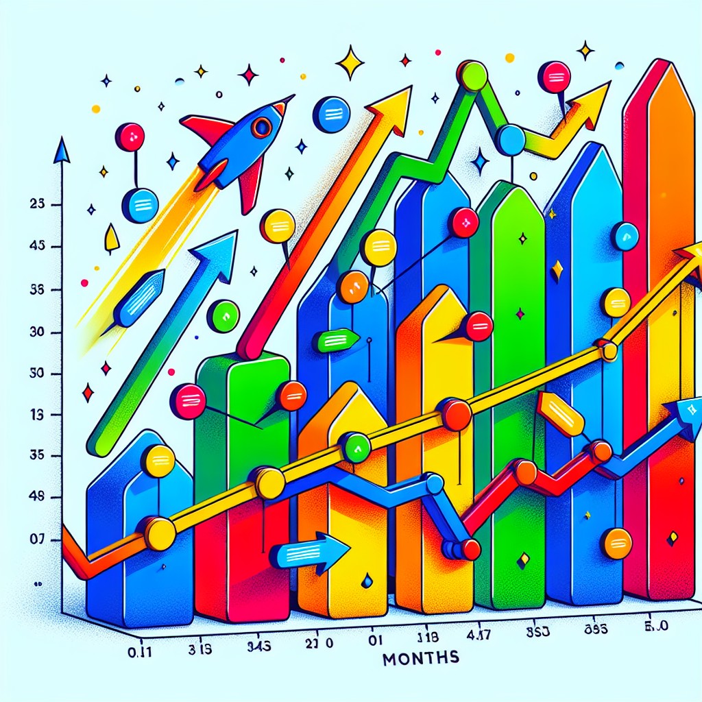 Graphique SEO vibrant montrant l'augmentation de la visibilité en ligne grâce aux backlinks