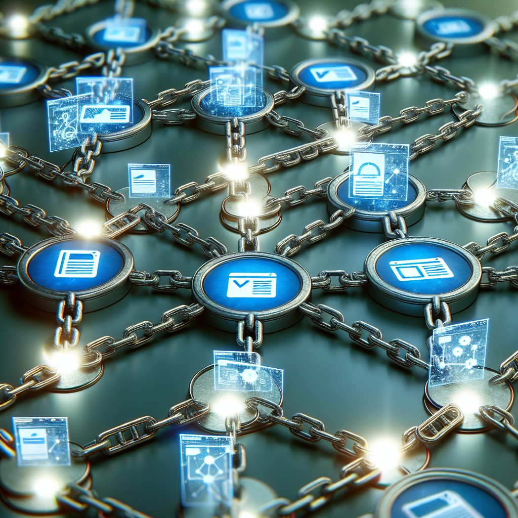 Une illustration montrant des chaînes de connexion symbolisant les backlinks entre différents sites web.