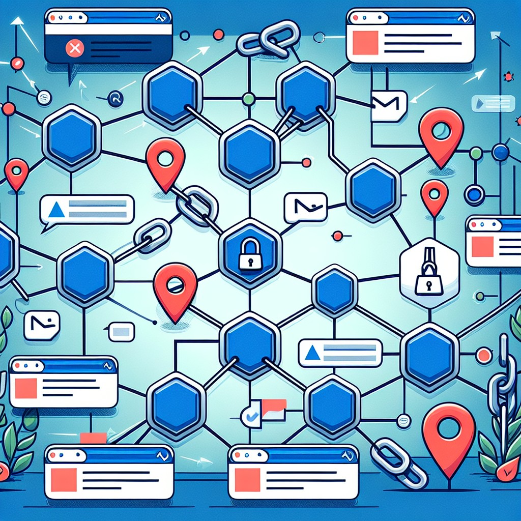 Illustration montrant des liens hypertextes connectant plusieurs sites web, symbolisant l'importance des backlinks pour le SEO.