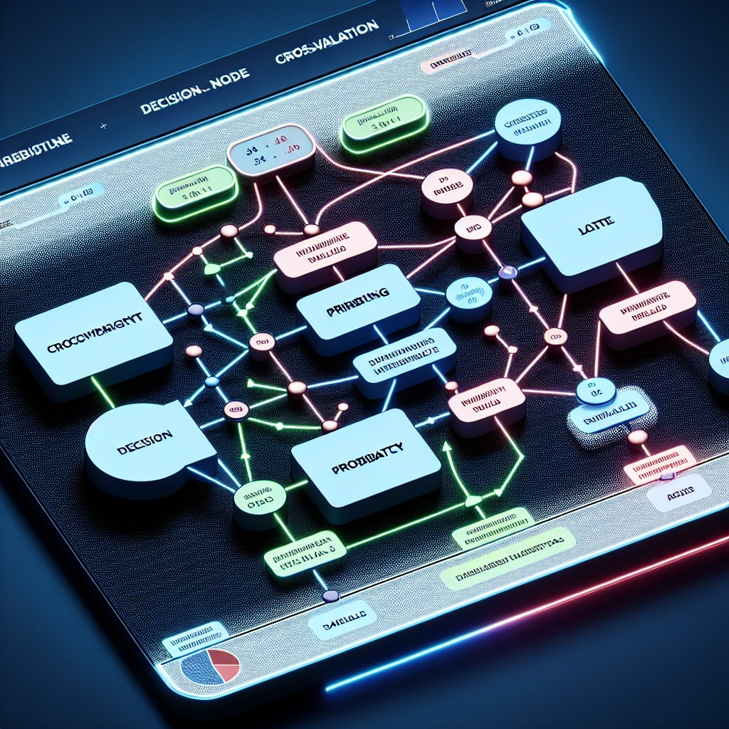 Illustration de techniques de pruning et de cross-validation appliquées à un modèle de décision.