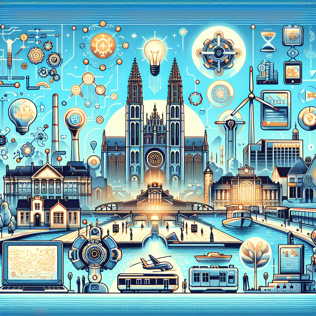 Illustration d'outils technologiques innovants réinventant les pratiques d'entreprise en Belgique