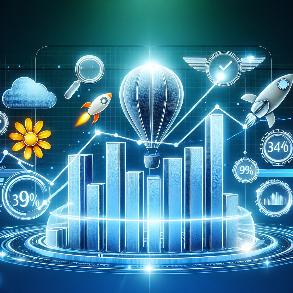 Un graphique montrant une analyse de site web avec des indicateurs de performance SEO en hausse, représentant l'impact positif des optimisations techniques.