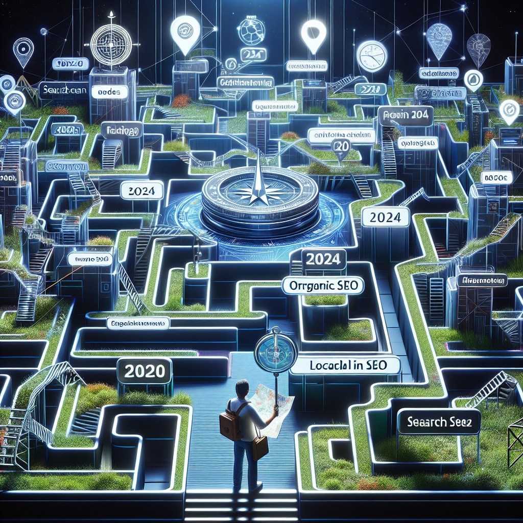 Une image illustrant la complexité et l'évolution des stratégies SEO en 2024.