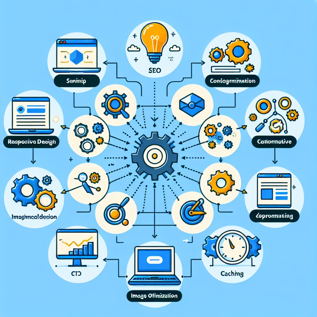 Diagramme illustrant les différentes techniques d'optimisation web pour améliorer la performance d'un site.