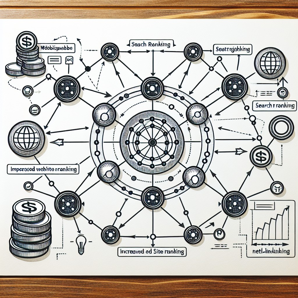 Un diagramme illustrant le concept de netlinking et ses effets sur le SEO