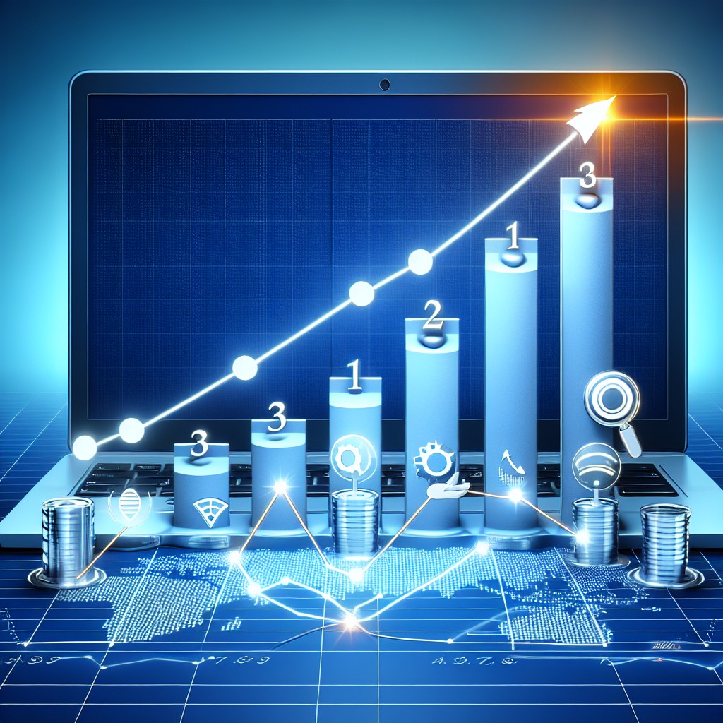 Graphique illustrant l'ascension d'un site web dans les résultats de recherche grâce au SEO