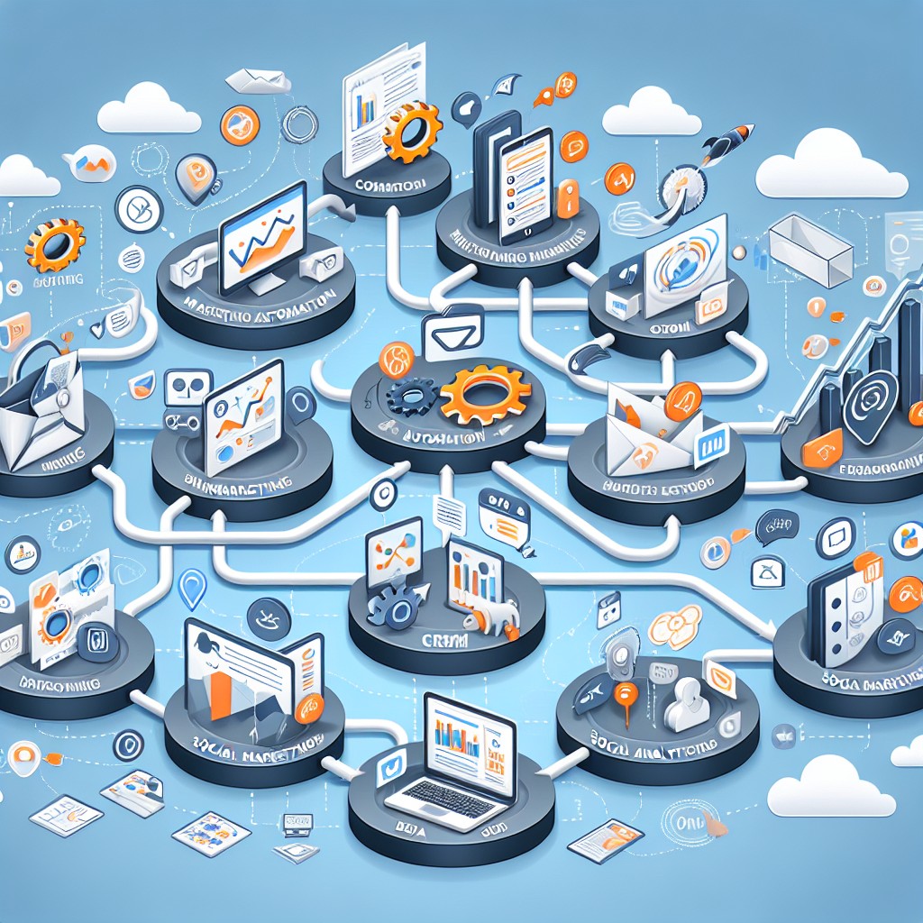 Diagramme illustrant l'automatisation des processus marketing dans une entreprise moderne