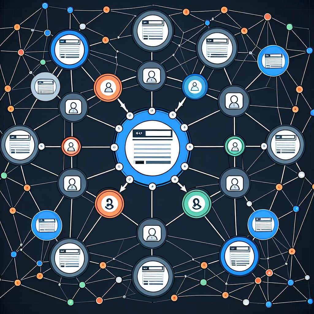 Un graphique illustrant des liens entre différents sites web, symbolisant les backlinks et leur importance pour le SEO.