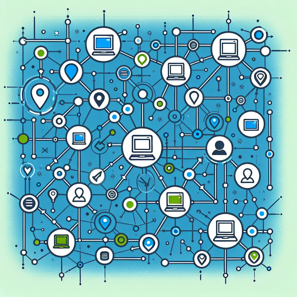 Une illustration symbolique de liens entre plusieurs sites web pour représenter l'importance des backlinks en SEO.