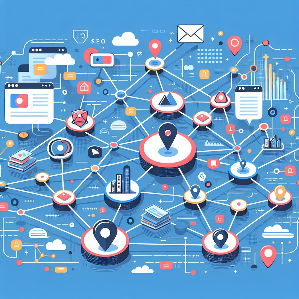 Illustration montrant un réseau de liens Internet interconnectés, représentant l'importance des backlinks pour le SEO.