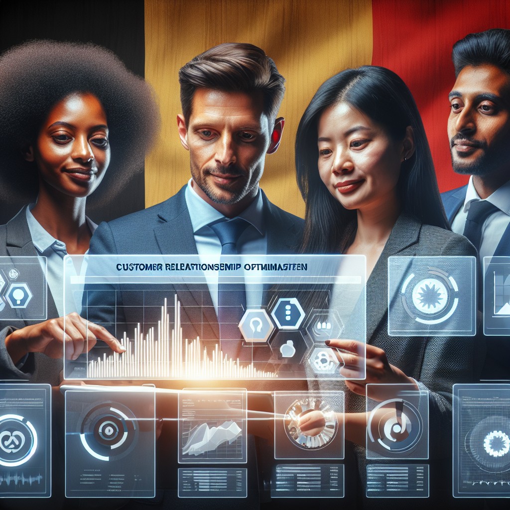 Une équipe analysant des données CRM sur un écran, symbolisant l'optimisation de la relation client en Belgique.