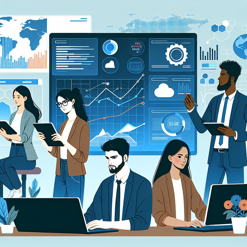 Couverture de l'article sur la transformation digitale pour les entreprises, illustrant une équipe de professionnels travaillant sur différents aspects digitaux.