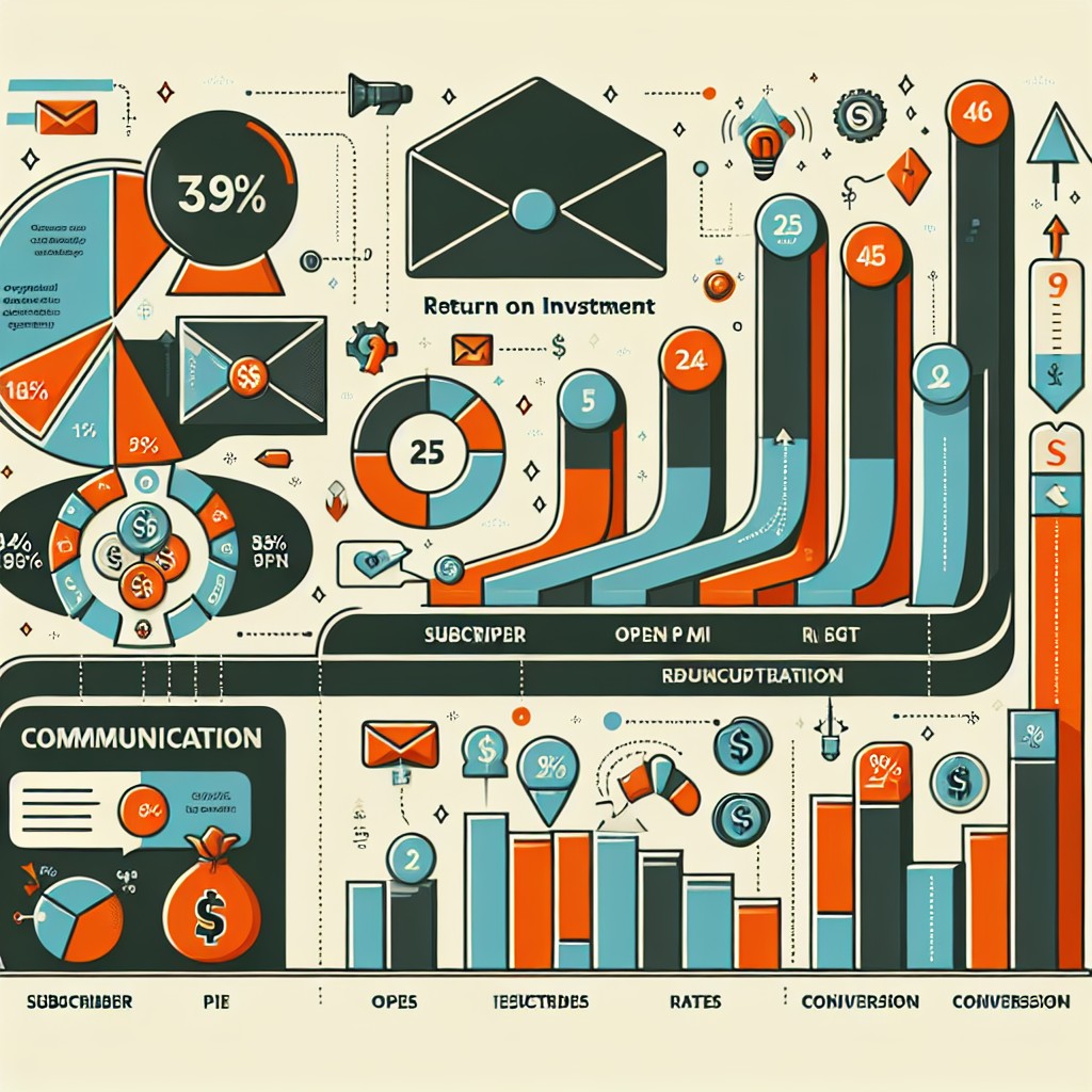 Graphique illustrant le retour sur investissement de l'email marketing avec des effets de communication.