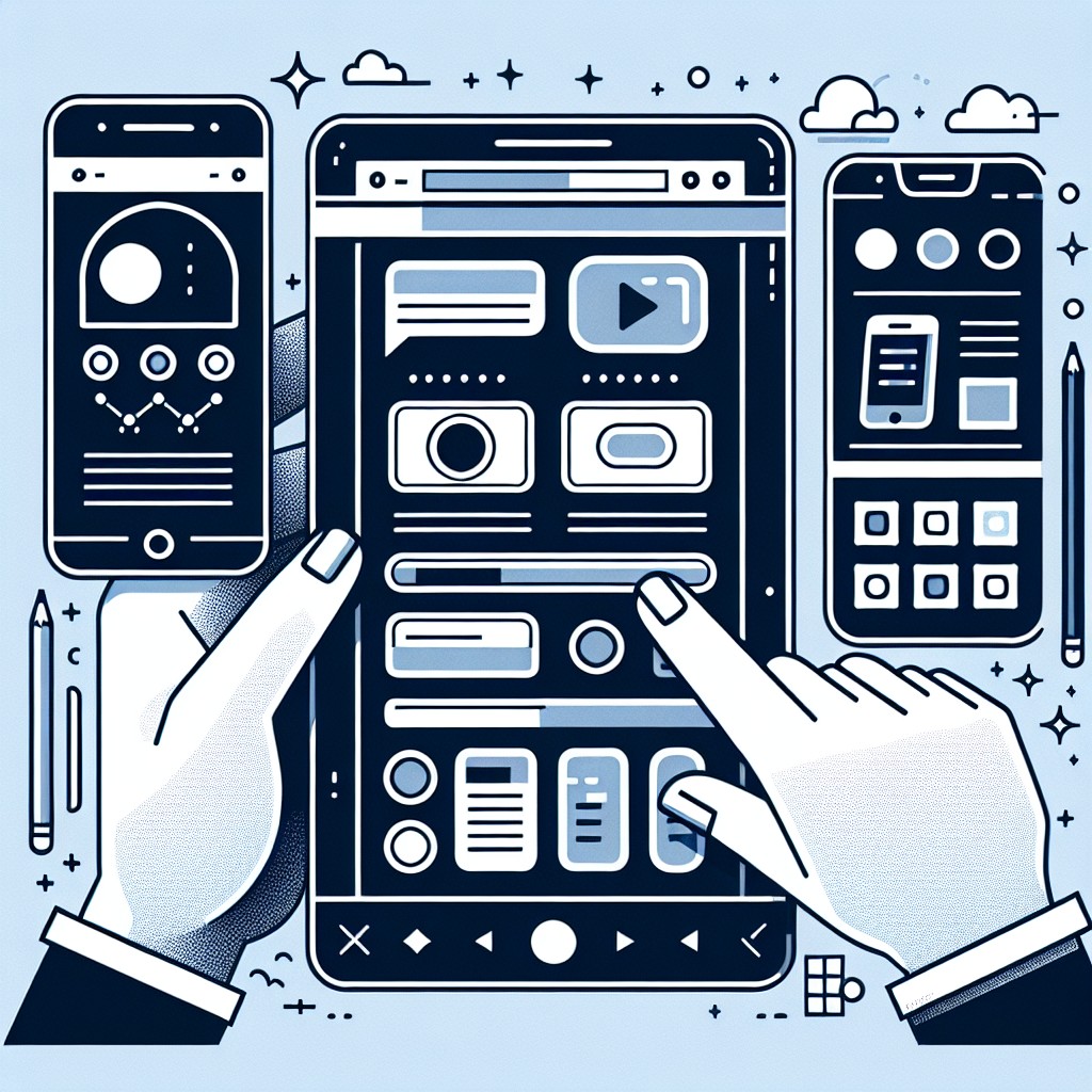 Illustration montrant une interface web optimisée pour les appareils mobiles, incluant des smartphones et des tablettes.