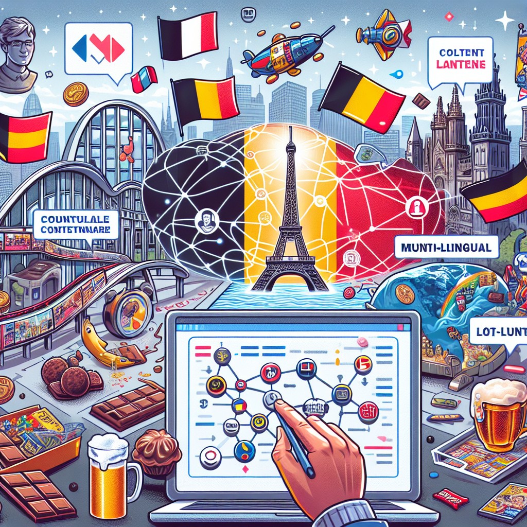 Image de couverture illustrant la diversité culturelle et linguistique de la Belgique dans le contexte du marketing de contenu.