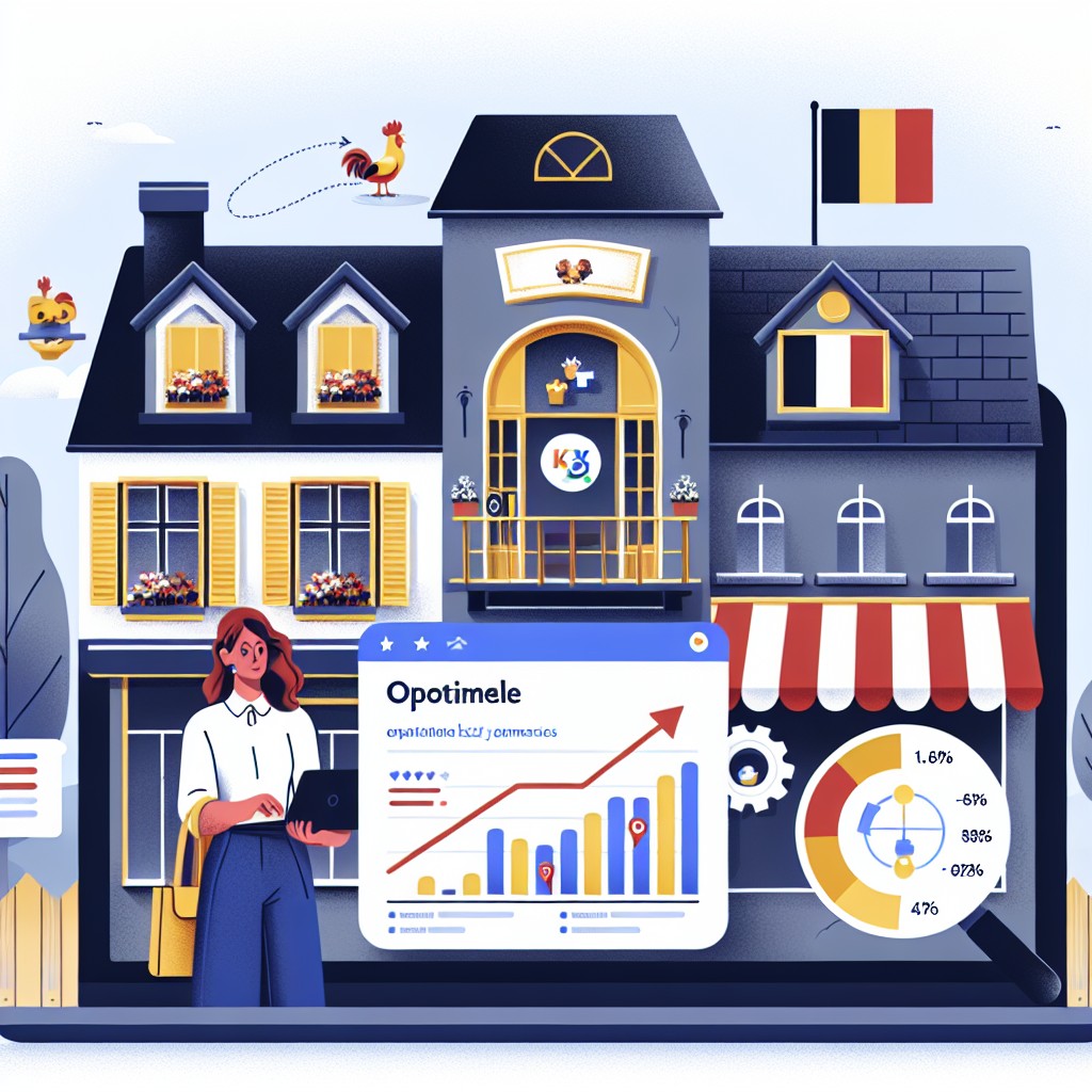 Illustration d'une entreprise locale optimisant son profil Google My Business pour augmenter sa visibilité en ligne en Wallonie.