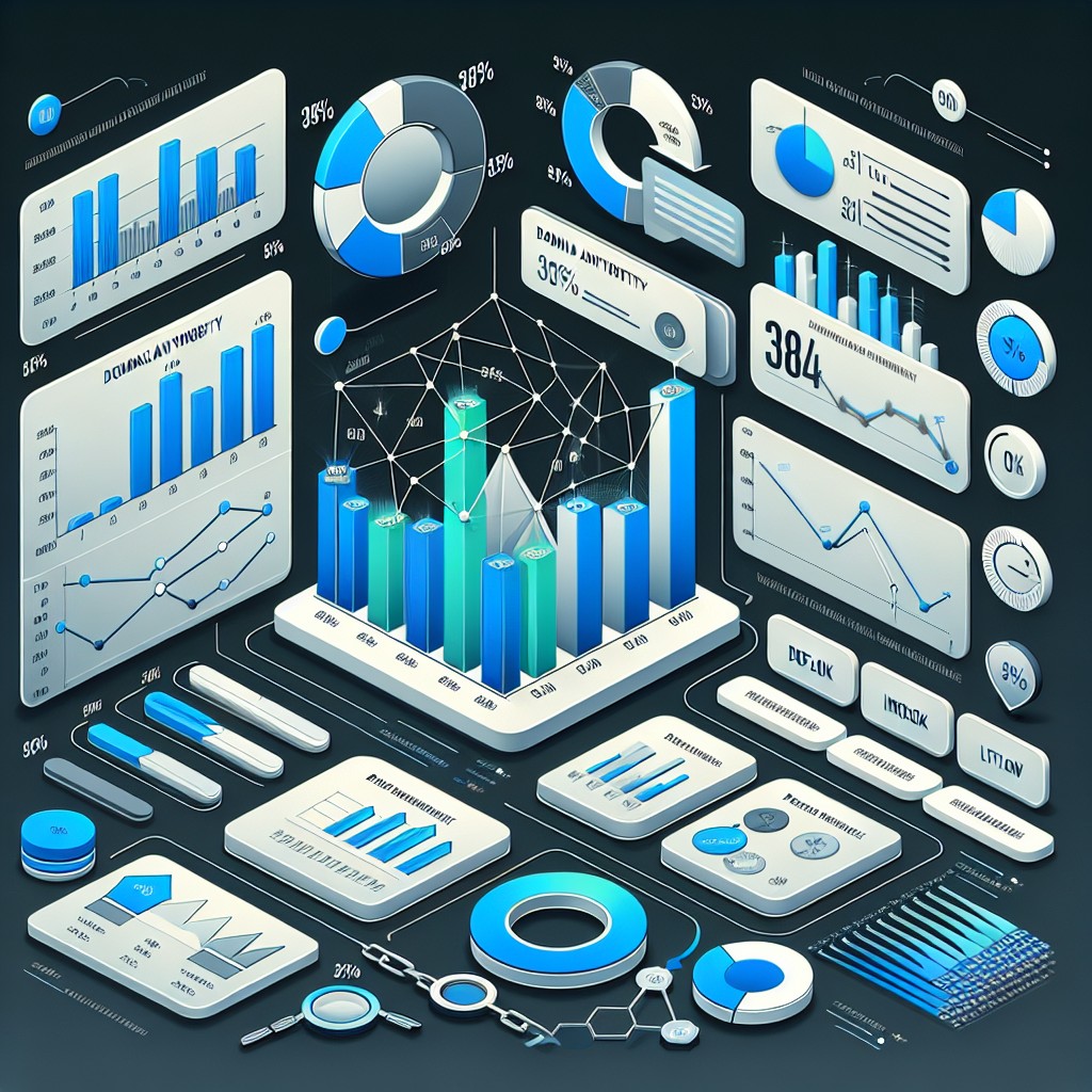 Image montrant une analyse de données de backlinks avec des graphiques et des indicateurs de performance.