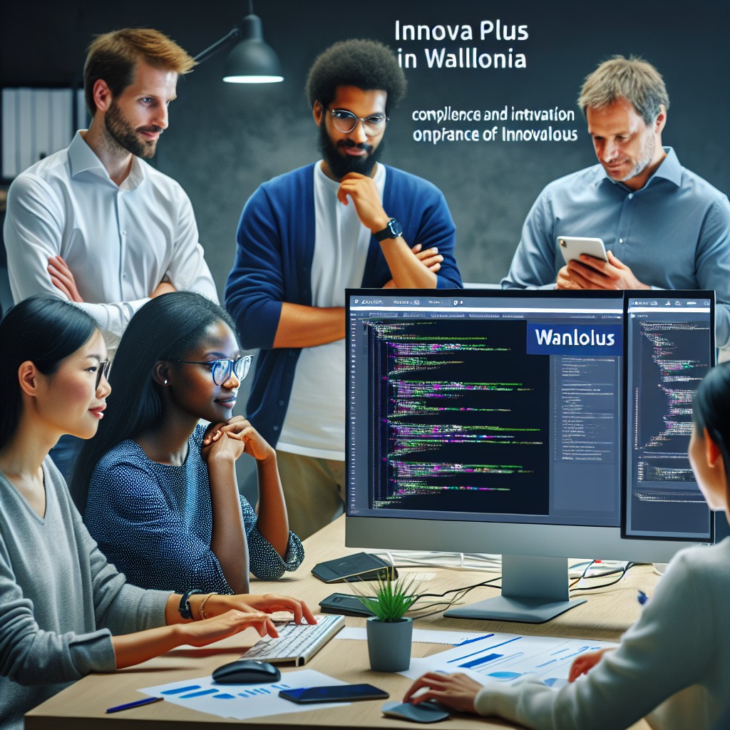 Image de couverture: Une équipe technique travaillant sur la conception d'un site internet moderne et intuitif, symbolisant la compétence et l'innovation d'Innovaplus en Wallonie.
