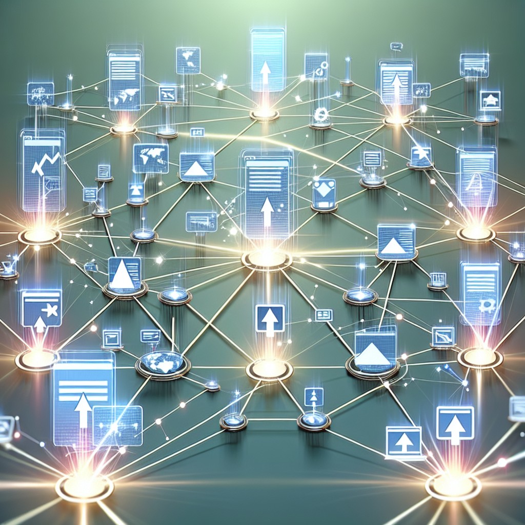 Une illustration montrant un réseau de liens interconnectés symbolisant l'importance du SEO pour les sites web