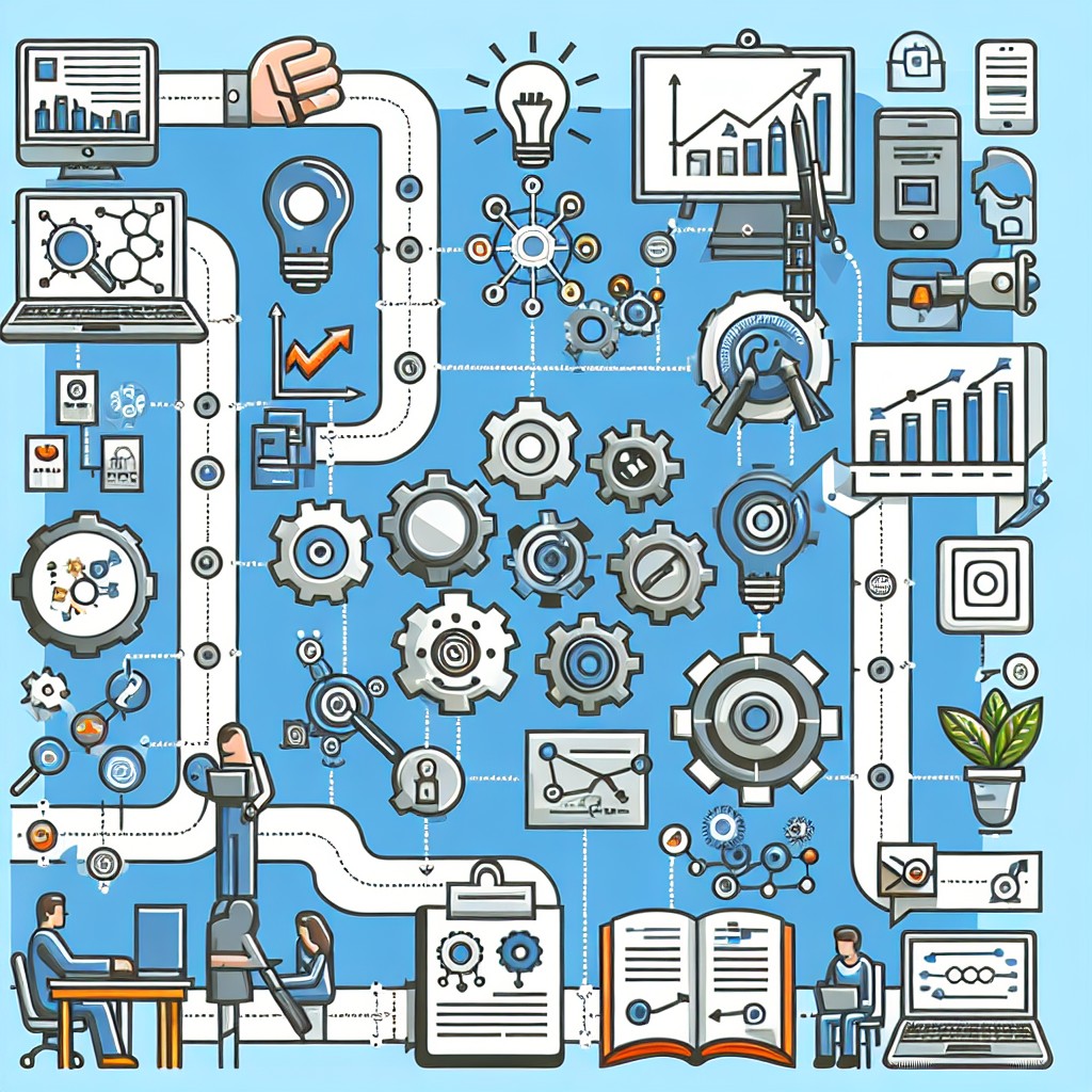 Couverture: Schéma illustrant l'intégration harmonieuse des différentes composantes du marketing automation dans une stratégie numérique.