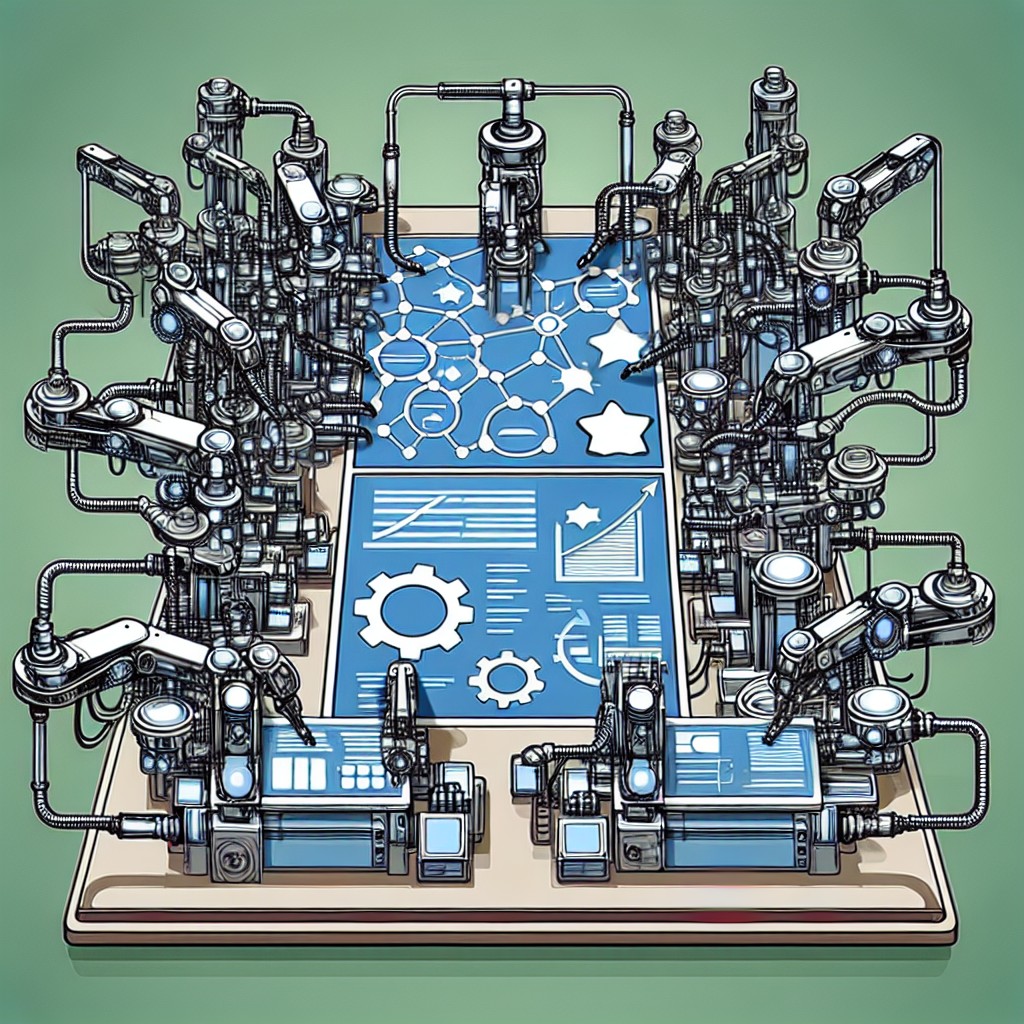 Image de couverture illustrant le concept de marketing automation avec des machines interconnectées.