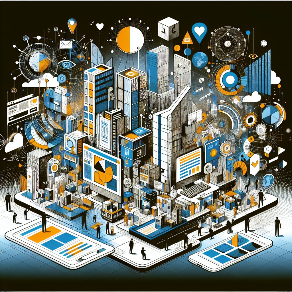 Une illustration moderne et dynamique représentant l'évolution du web design en Wallonie, intégrant des éléments visuels tels que des sites web stylisés et des interfaces utilisateur attrayantes.