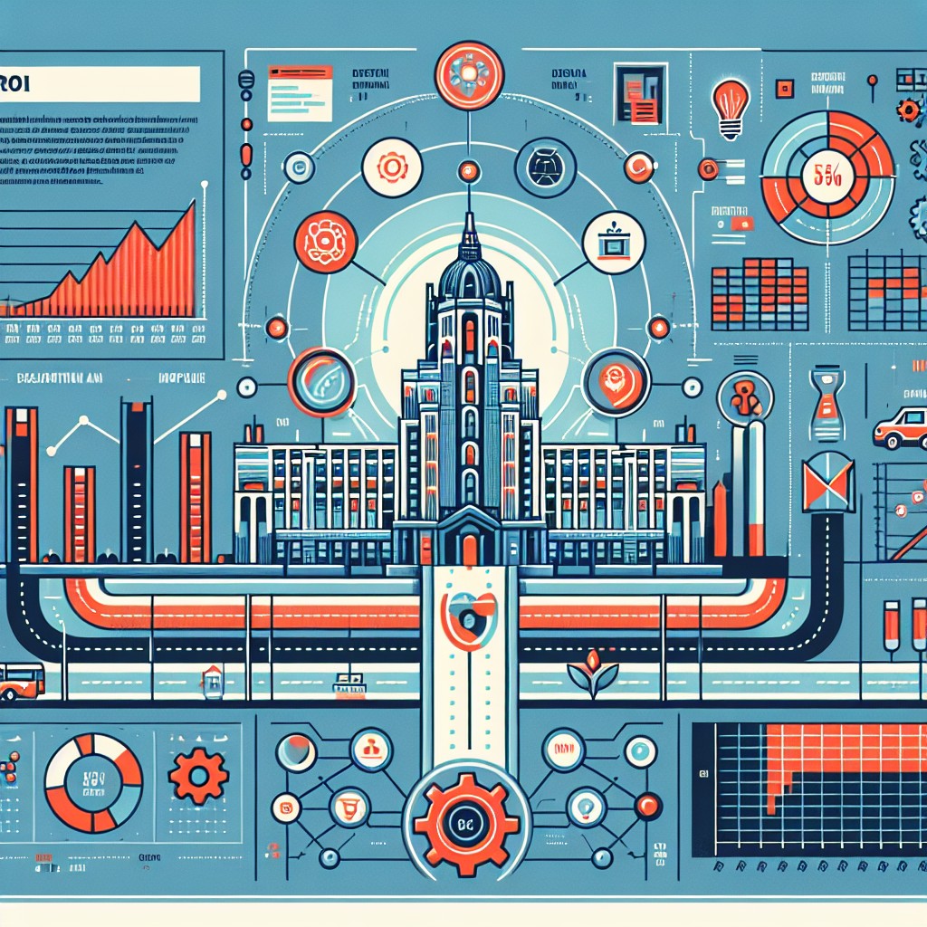 Couverture illustrant l'importance du ROI pour les entreprises en Wallonie, avec des graphes et des icônes technologiques.