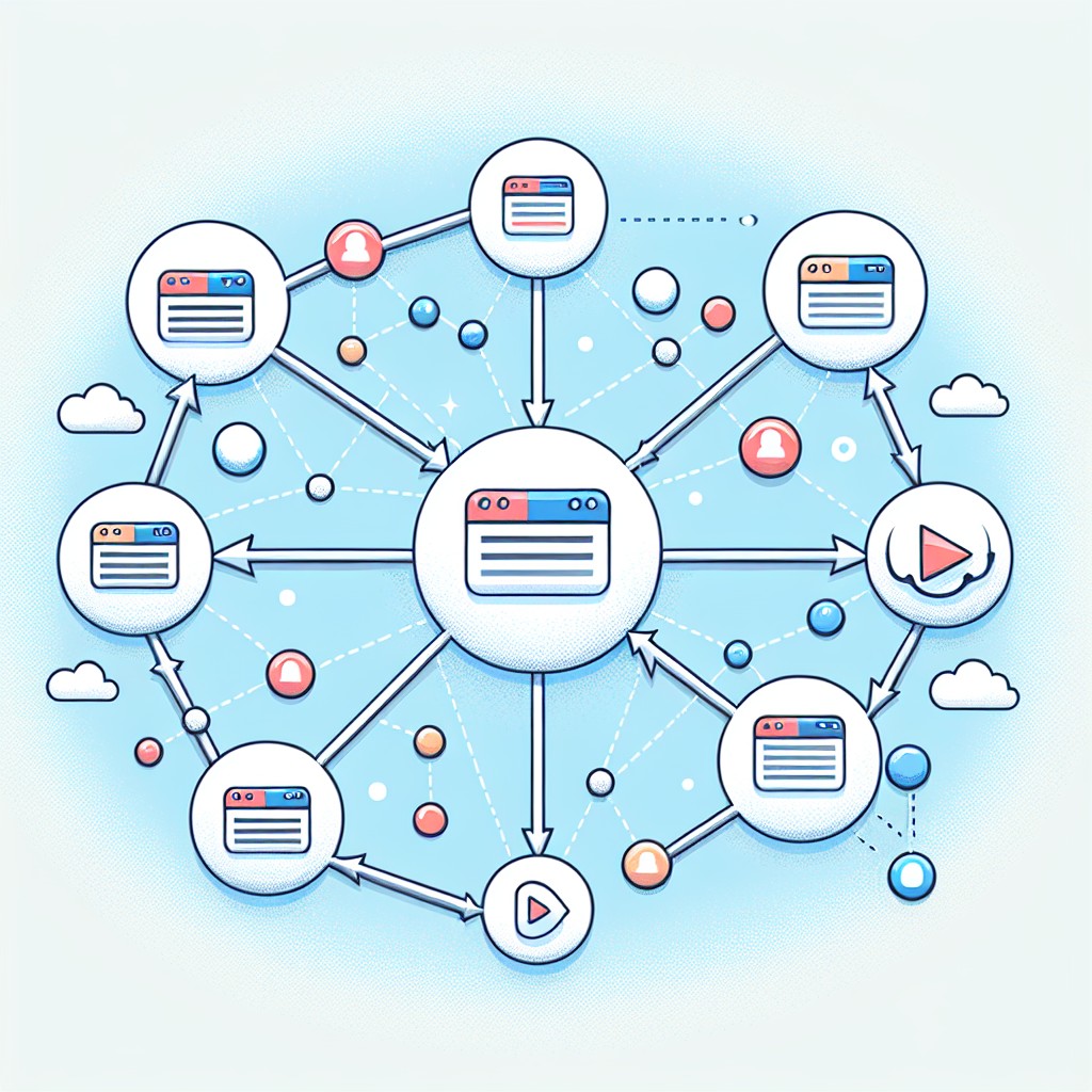 Illustration montrant la connexion entre différents sites web pour symboliser l'importance des backlinks.