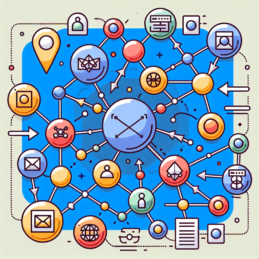 Image illustrant des liens entre différents sites web représentant la stratégie de netlinking