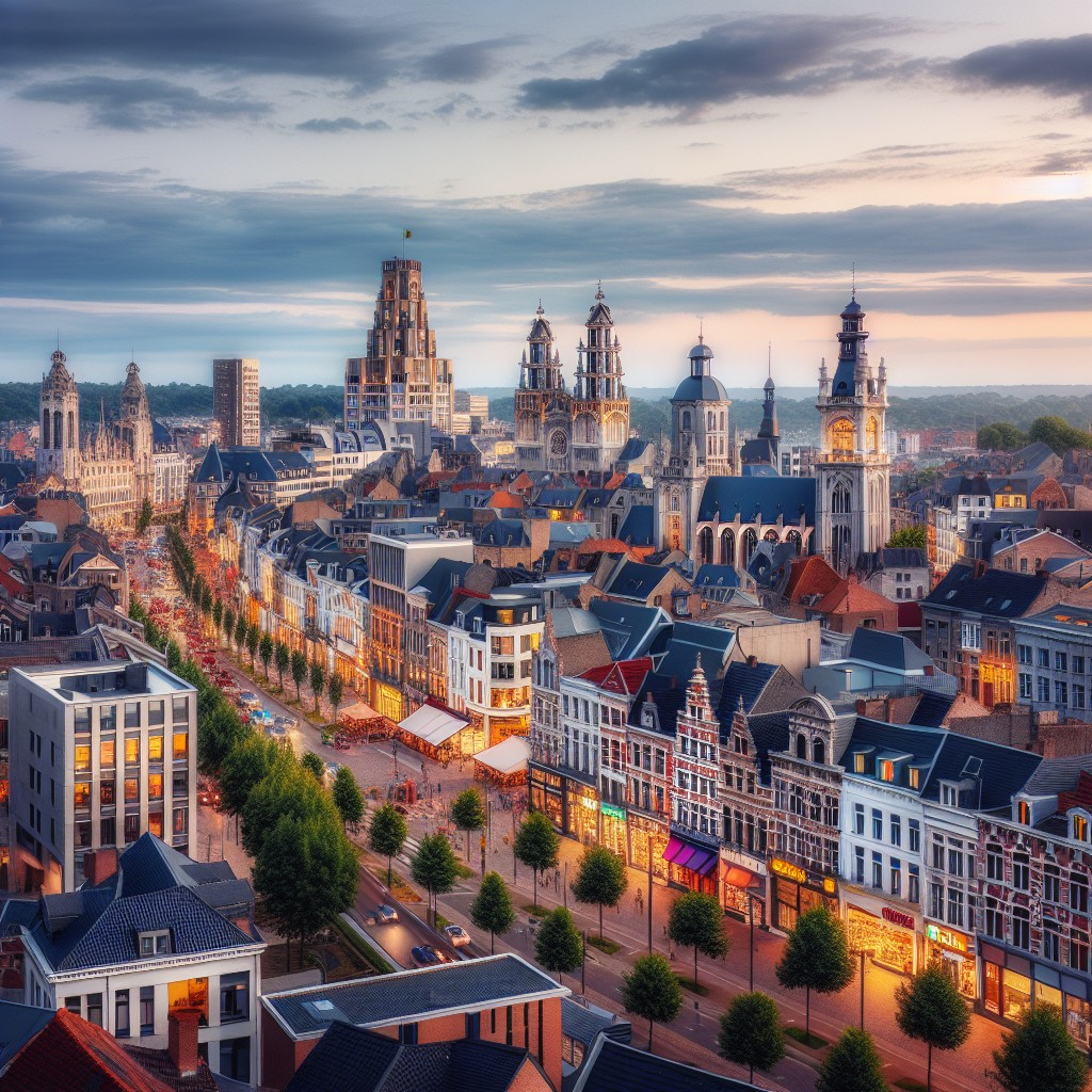 Vue panoramique d'une ville wallonne avec des entreprises locales en plein essor.