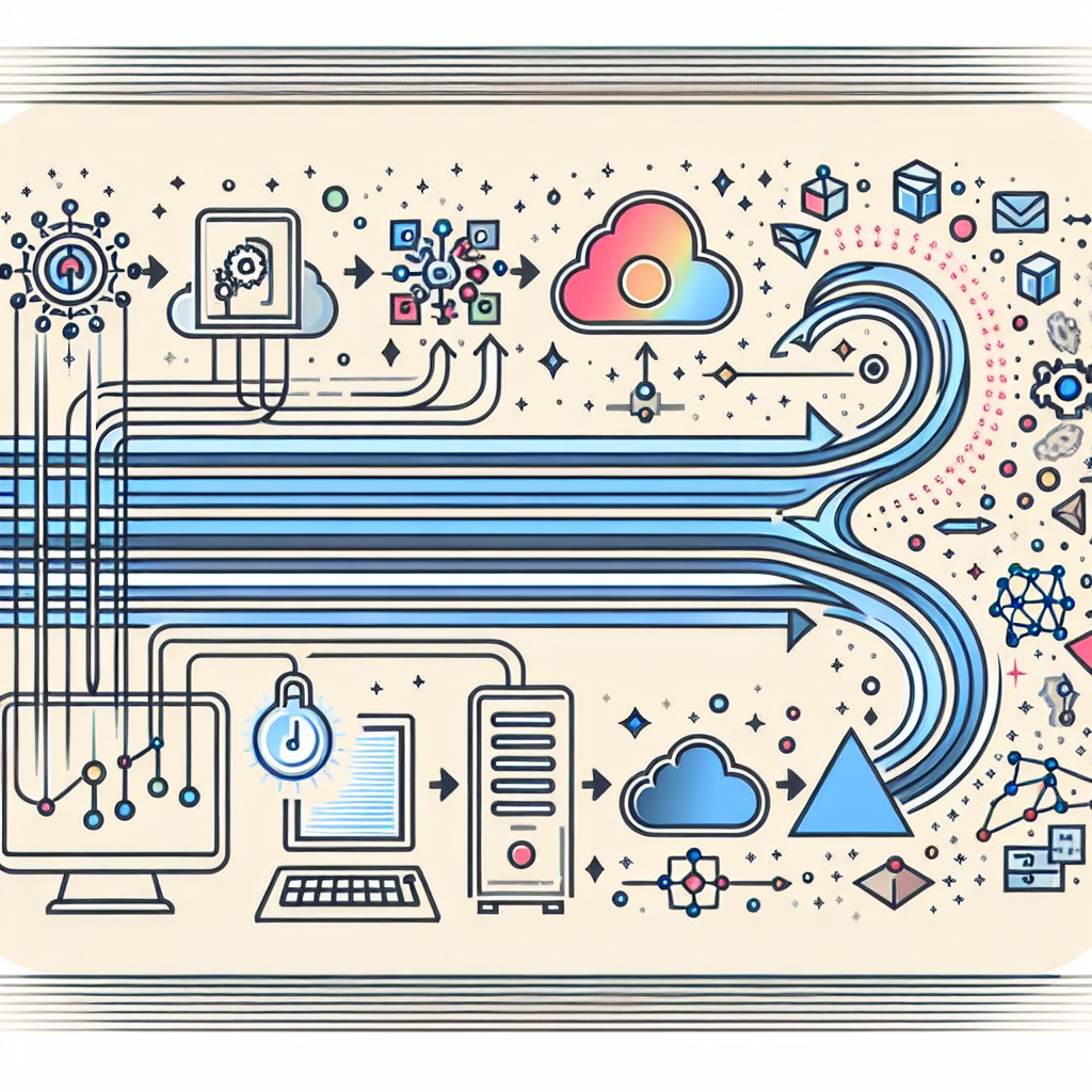 Illustration de la transformation digitale avec des éléments de machine learning.