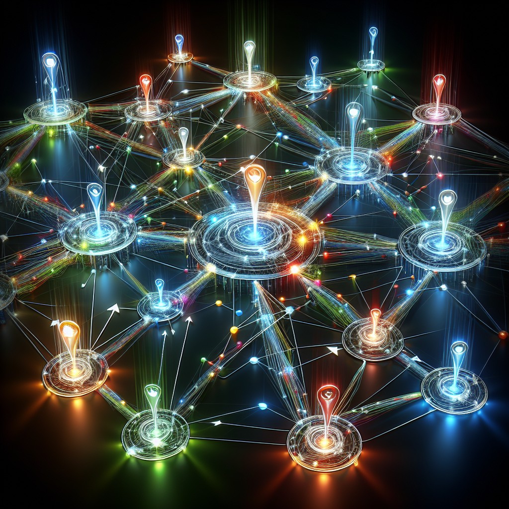 Image illustrant des réseaux de liens interconnectés symbolisant l'importance des backlinks pour le SEO.