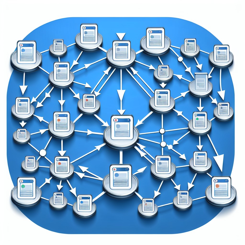 Un schéma représentant des liens entre plusieurs sites web pour illustrer le concept des backlinks en SEO.