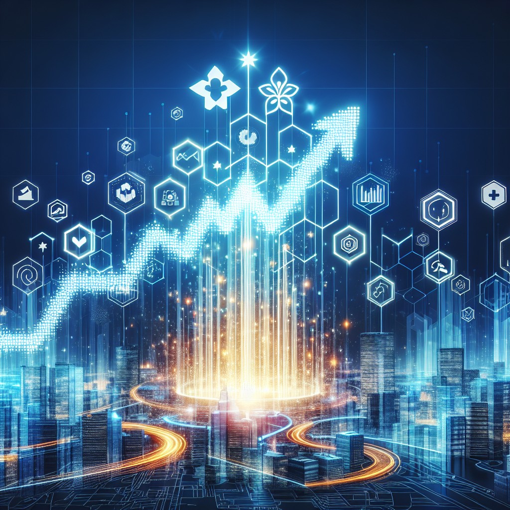 Une illustration lumineuse symbolisant l'innovation digitale et la croissance des entreprises en Wallonie