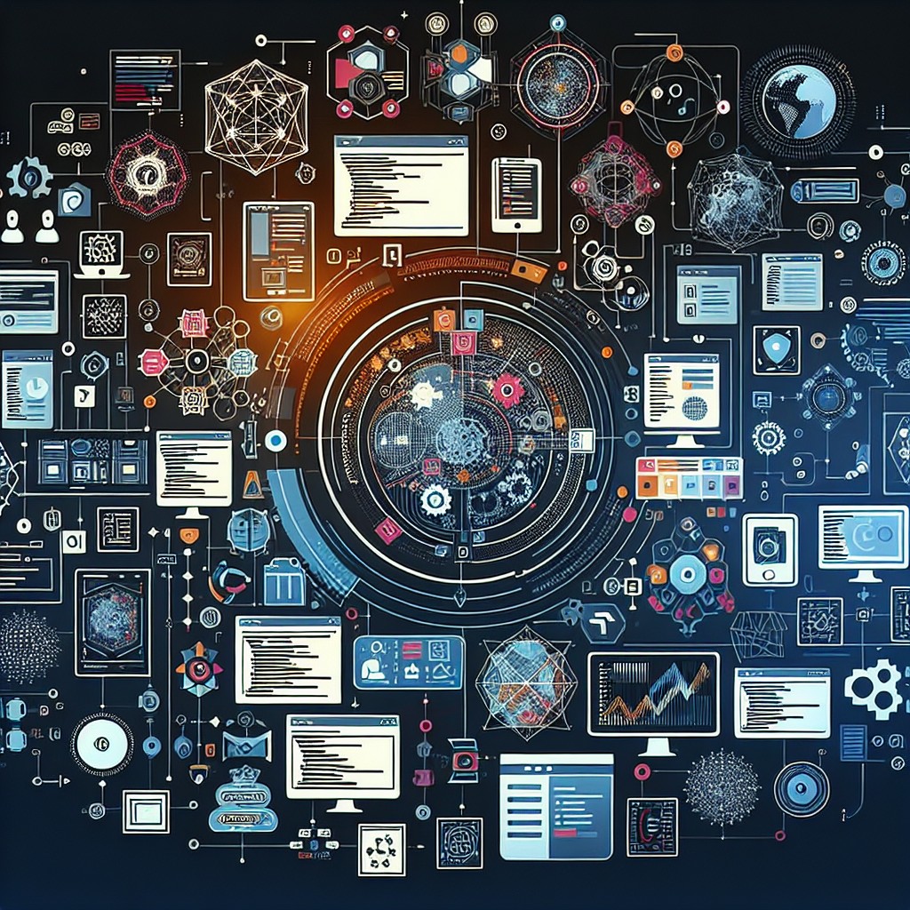 Image de couverture représentant des éléments numériques symbolisant la création de sites web avec des technologies modernes.