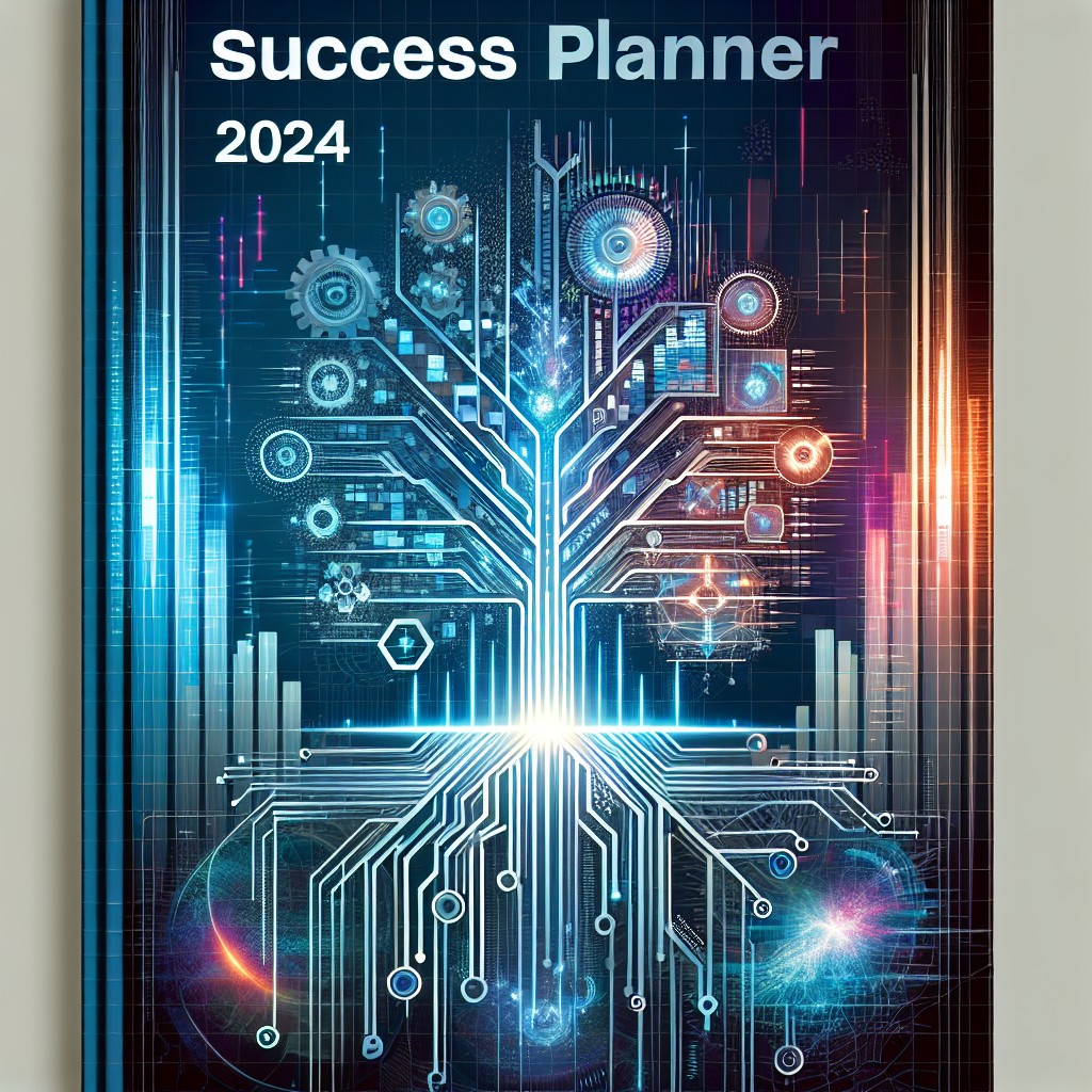 Couverture du Succès Planner 2024, symbolisant l'innovation et la croissance des entreprises dans le paysage numérique.