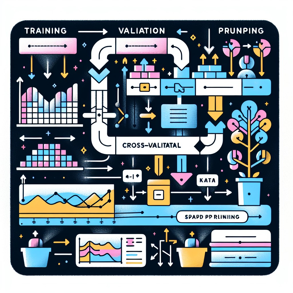 Schéma illustrant la cross-validation et le pruning dans le machine learning