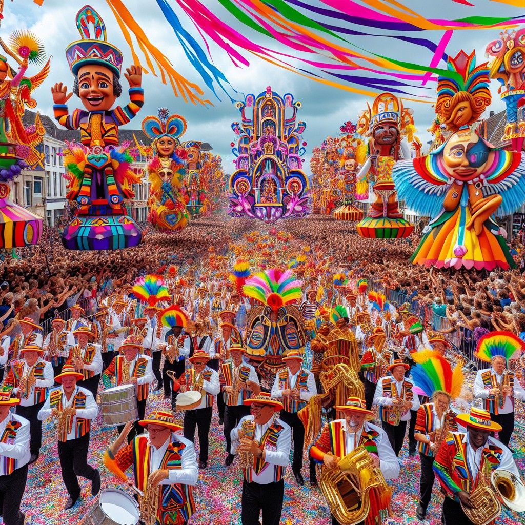 Célébration colorée des Fêtes de Wallonie à La Louvière avec géants, fanfares et foule joyeuse