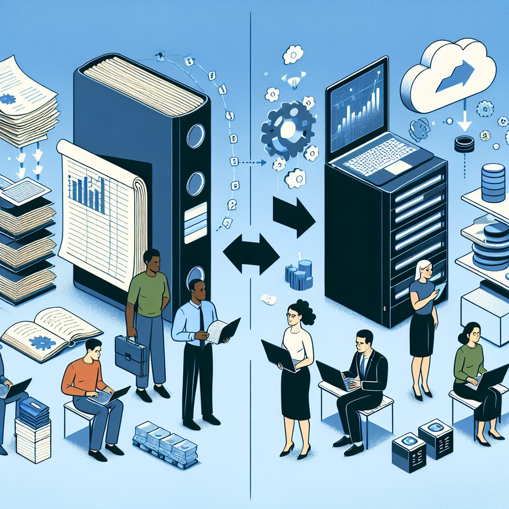 Illustration montrant la transformation numérique des PME via la gestion des données.