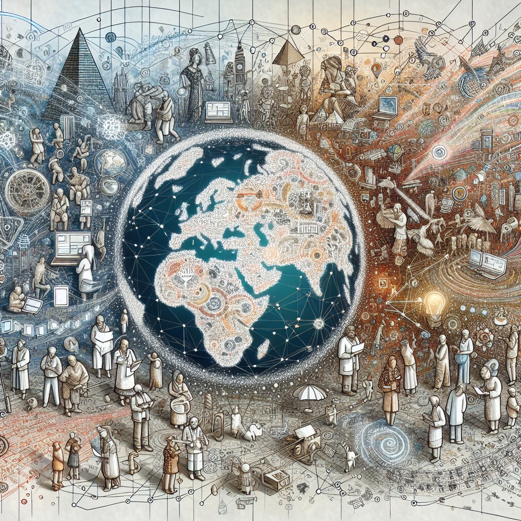 Illustration numérique symbolisant l'impact global de la digitalisation en 2024